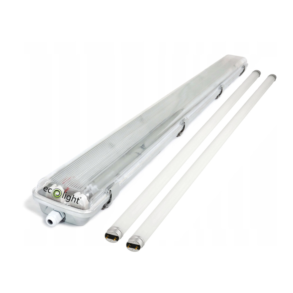 Svietidlo ECOlight + 2x LED trubica - G13 - 120cm - 18W - 1800lm studená biela - SADA