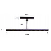 BERGE Nástenné svietidlo LED do kúpeľne - 105 cm - 15w čierne