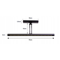 BERGE Nástenné svietidlo LED do kúpeľne - 70 cm - 9W čierne