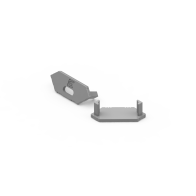 GLALU - Koncová krytka pre rohový profil GLC2 - s otvorom - sivá