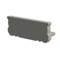 GLALU - Koncová krytka pre povrchový profil GLS1 - bez otvoru - sivá