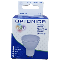 OPTONICA - Stmievateľná LED Žiarovka - GU10 - 7W - 500LM - Neutrálna Biela