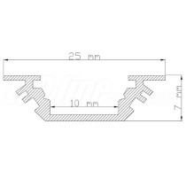 TOPMET - 1m - Hliníkový Profil TRIO 45 - drážkový / rohový - Eloxovaný - Strieborný
