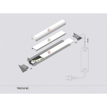 TOPMET - 1m - Hliníkový Profil TRIO 45 - drážkový / rohový - Eloxovaný - Strieborný