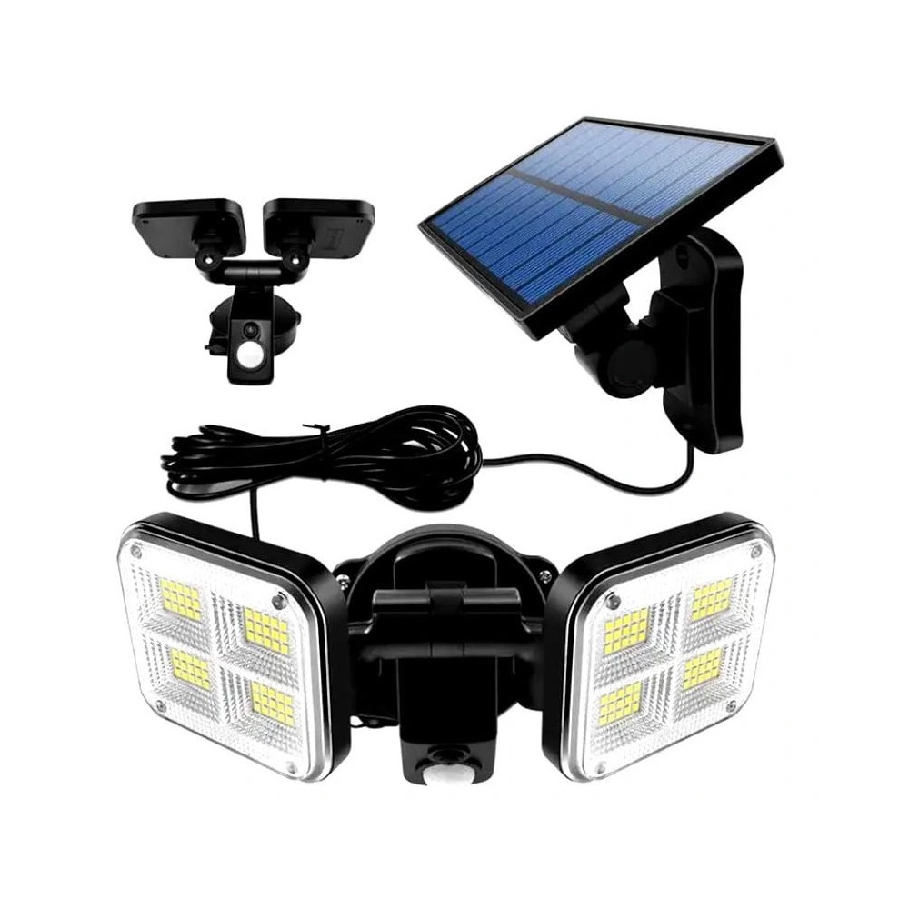 MILIO - LED solárne svietidlo SONGO - 16W - 300lm - IP65 - Studená biela / 6000°K - s pohybovým senzorom