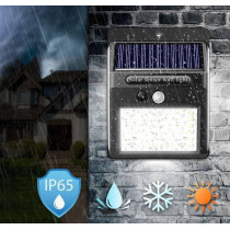 INTERLOOK -  LED solárne svietidlo - 4W - IP65 + senzor pohybu a súmraku - Studená biela / 6500°K