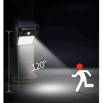 INTERLOOK -  LED solárne svietidlo - 4W - IP65 + senzor pohybu a súmraku - Studená biela / 6500°K
