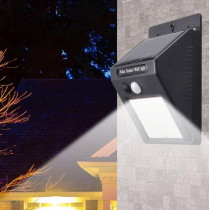 INTERLOOK -  LED solárne svietidlo - 4W - IP65 + senzor pohybu a súmraku - Studená biela / 6500°K