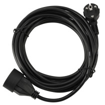 BERGE - Predlžovací kábel s vidlicou a zásuvkou - 3m - 230V - čierny