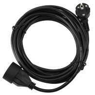 BERGE - Predlžovací kábel s vidlicou a zásuvkou - 3m - 230V - čierny