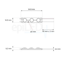 epiLED - LED modul Luno (1.verzia) - 0,72W - Denná biela (WH) / 6500°K