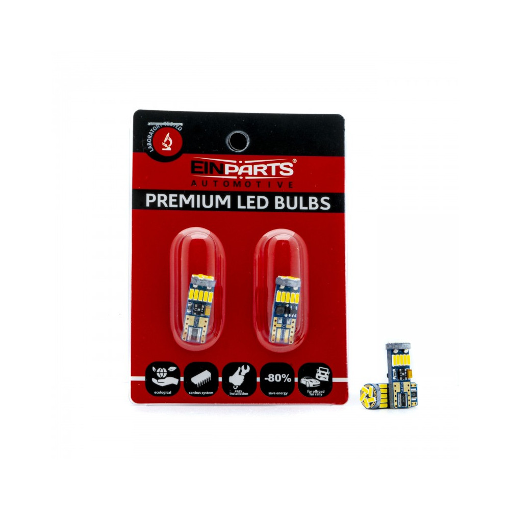 EINPARTS - LED žiarovky EPL309 - T10 W5W 15xSMD4014 5000K CANBUS - Blister 2ks
