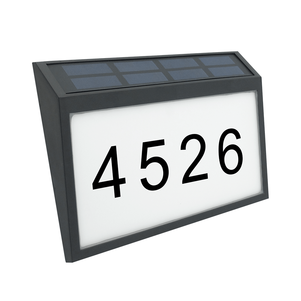 LUMAX - LED solárne svietidlo s číslom domu model LGS960 - 1W - 50lm - IP44 - Neutrálna biela / 4000°K