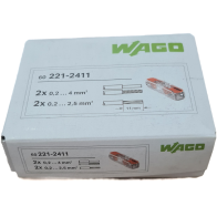 WAGO – Priama páčková svorka - WAGO Inline - 1X0,2-4MM2 - 221-2411 – Balenie 60ks - trasparentná