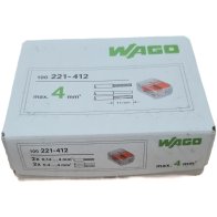 WAGO - Páčková svorka - WAGO 221-412 – 2x0,2-4mm – Balenie 100ks - trasparentná