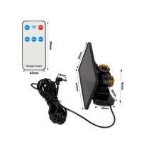 MILIO - LED solárne svietidlo LAGOS - 3x3W - Studená biela / 6500°K - s pohybovým senzorom + diaľkové ovládanie