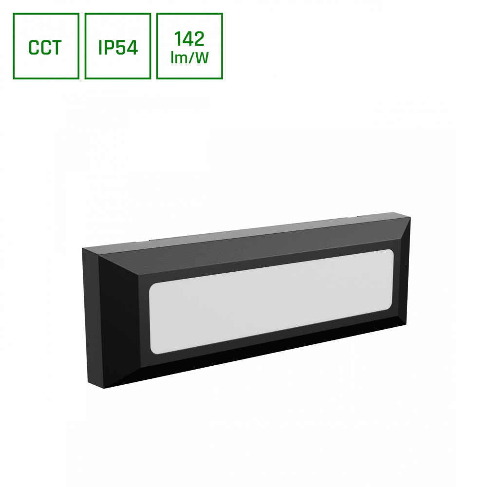 SPECTRUM LED - ENCANTA 6W povrchové fasádne svietidlo 120° IP54 230x80xSPECTRUM 30mm 230V CCT - Čierne