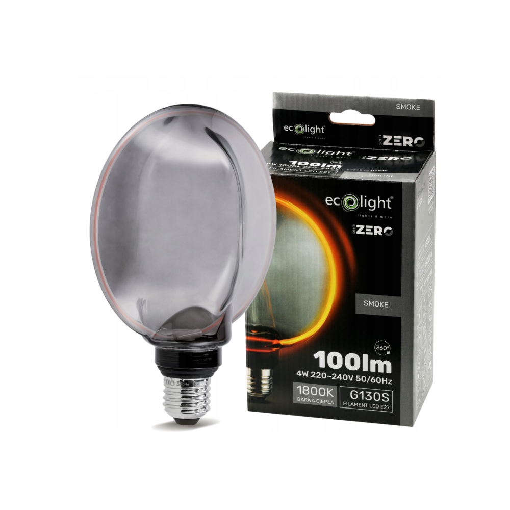 ECOLIGHT Dekoratívna LED žiarovka E27 4W 100lm G130 - rada ZERO