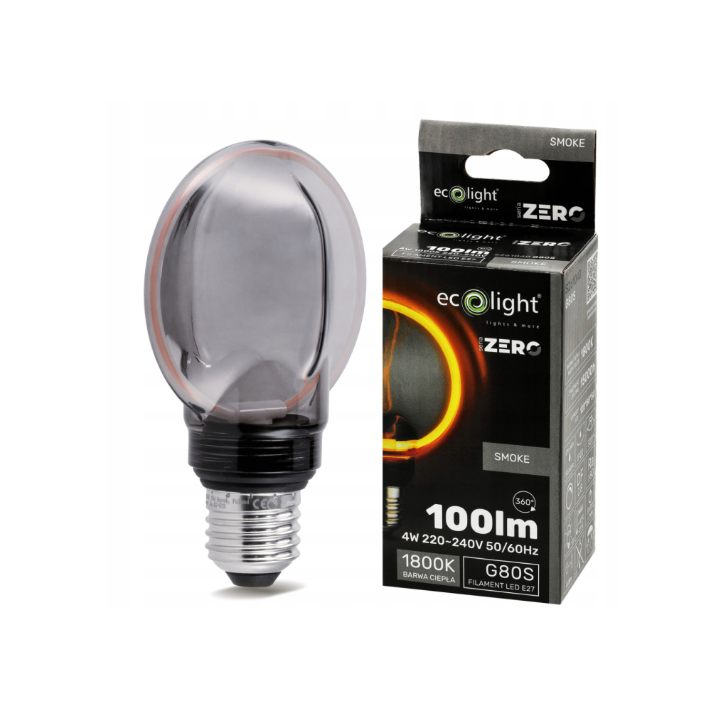 ECOLIGHT Dekoratívna LED žiarovka E27 4W 100lm G80 - rada ZERO