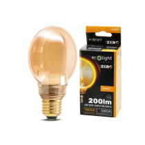 ECOLIGHT Dekoratívna LED žiarovka E27 4W 200lm G80 Amber Retro - rada ZERO