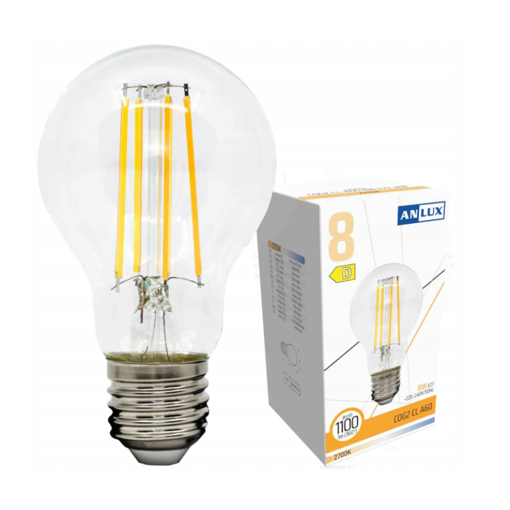 Anlux LED žiarovka E27 - 8W - 1120lm - teplá biela