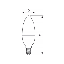 MILIO LED žiarovka C37 - E27 - 7W - 600 lm - neutrálna biela