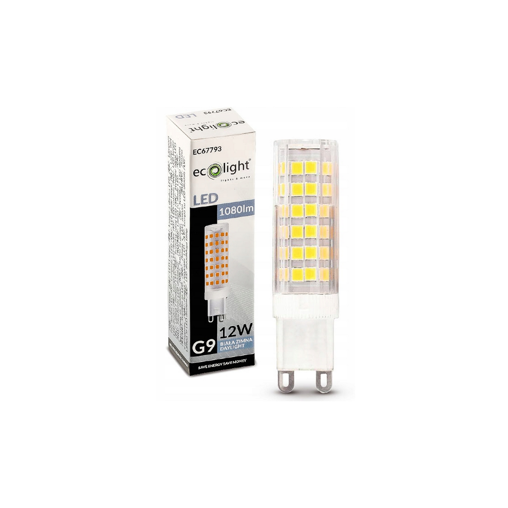 ECOLIGHT LED žiarovka G9 - 12W - 1080lm - 6500k - studená biela