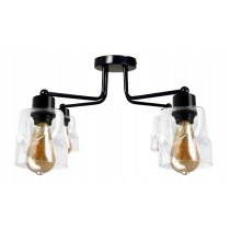 BERGE LED luster stropné svietidlo 2xE27, rolovací, priehľadný štvorec