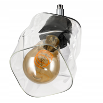 BERGE LED luster stropné svietidlo 2xE27, rolovací, priehľadný štvorec