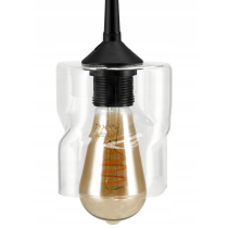 BERGE LED luster stropné svietidlo 4xE27, skladací, priehľadný sklenený štvorec