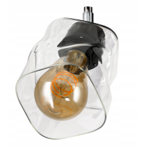 BERGE LED luster stropné svietidlo 4xE27, skladací, priehľadný sklenený štvorec