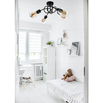 BERGE LED luster stropné svietidlo 4xE27, skladací, priehľadný sklenený štvorec