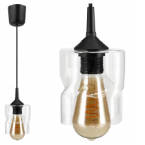 BERGE LED luster závesné stropné svietidlo E27 priehľadný sklenený štvorec