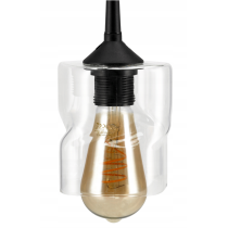 BERGE LED luster závesné stropné svietidlo E27 priehľadný sklenený štvorec