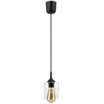 BERGE LED luster závesné stropné svietidlo E27 priehľadný sklenený štvorec