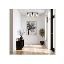 BERGE LED nastaviteľné stropné svietidlo 3xE27 LOFT - priehľadná guľa