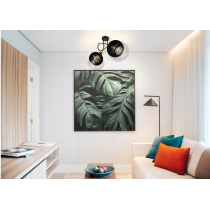 BERGE LED stropné svietidlo 2XE27, drevené, čierne