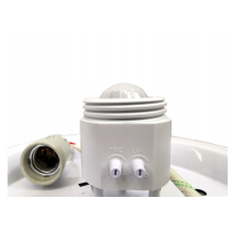 ECOLIGHT LED stropné svietidlo 2xE27 s pohybovým senzorom - sklo