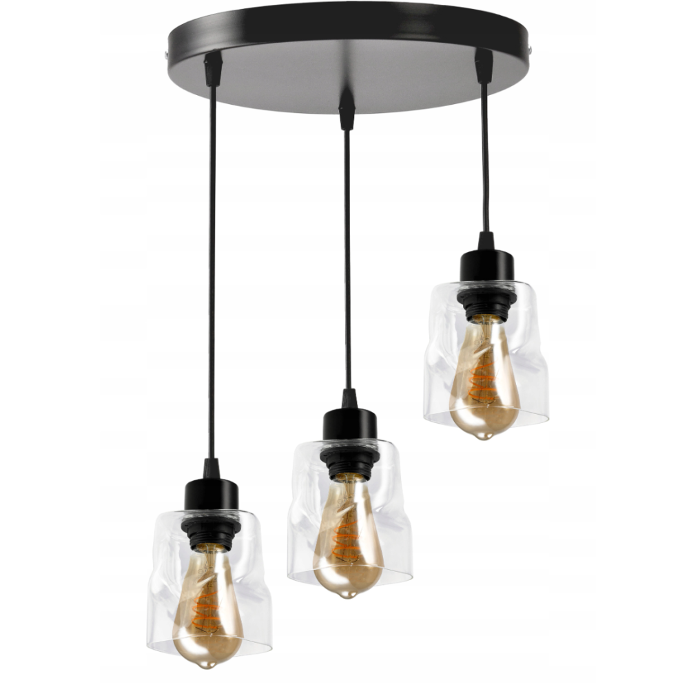 BERGE LED stropné svietidlo 3xE27, rolovací, priehľadný štvorec