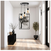 BERGE LED stropné svietidlo 3xE27, rolovací, priehľadný štvorec