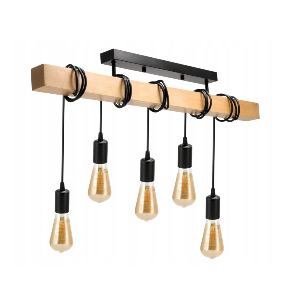 BERGE LED závesné stropné svietidlo 5x E27 Loft