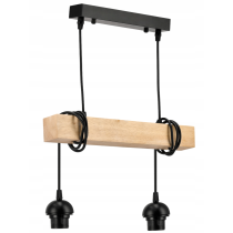 BERGE LED závesné stropné svietidlo drevený trám 2xE27 Loft Luster Spring