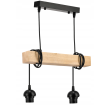 BERGE LED závesné stropné svietidlo, drevený trám, 2xE27, Diamond White Luster