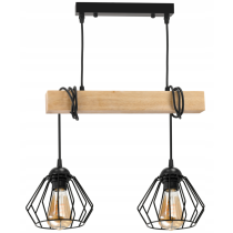 BERGE LED závesné stropné svietidlo, drevený trám, 2xE27, luster Loft Brylant