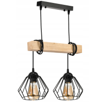 BERGE LED závesné stropné svietidlo, drevený trám, 2xE27, luster Loft Brylant