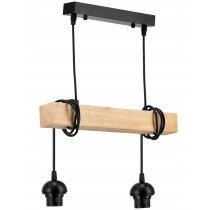 BERGE LED závesné stropné svietidlo, drevený trám, 2xE27, luster Loft Brylant