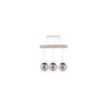 BERGE LED závesné stropné svietidlo, drevený trám, 3xE27 loft - biela