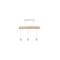 BERGE LED závesné stropné svietidlo, drevený trám, 3xE27 loft - biela