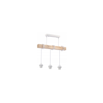 BERGE LED závesné stropné svietidlo, drevený trám, 3xE27 loft - biela