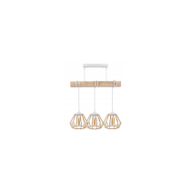 BERGE LED závesné stropné svietidlo, drevený trám, 3xE27, loft, brilantné drevo - biela